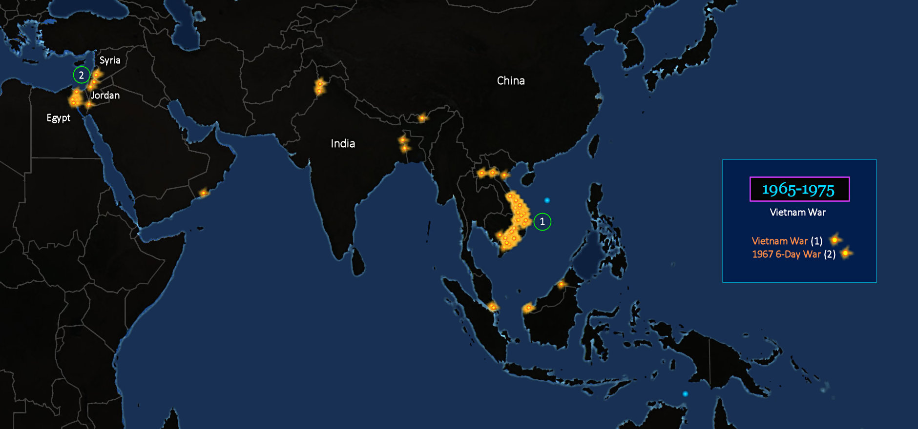 Vietnam War, 1965-1975 map